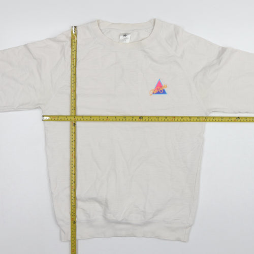 B&C Collection Men’s Ivory M Free Riders Graphic Crew Neck Sweatshirt