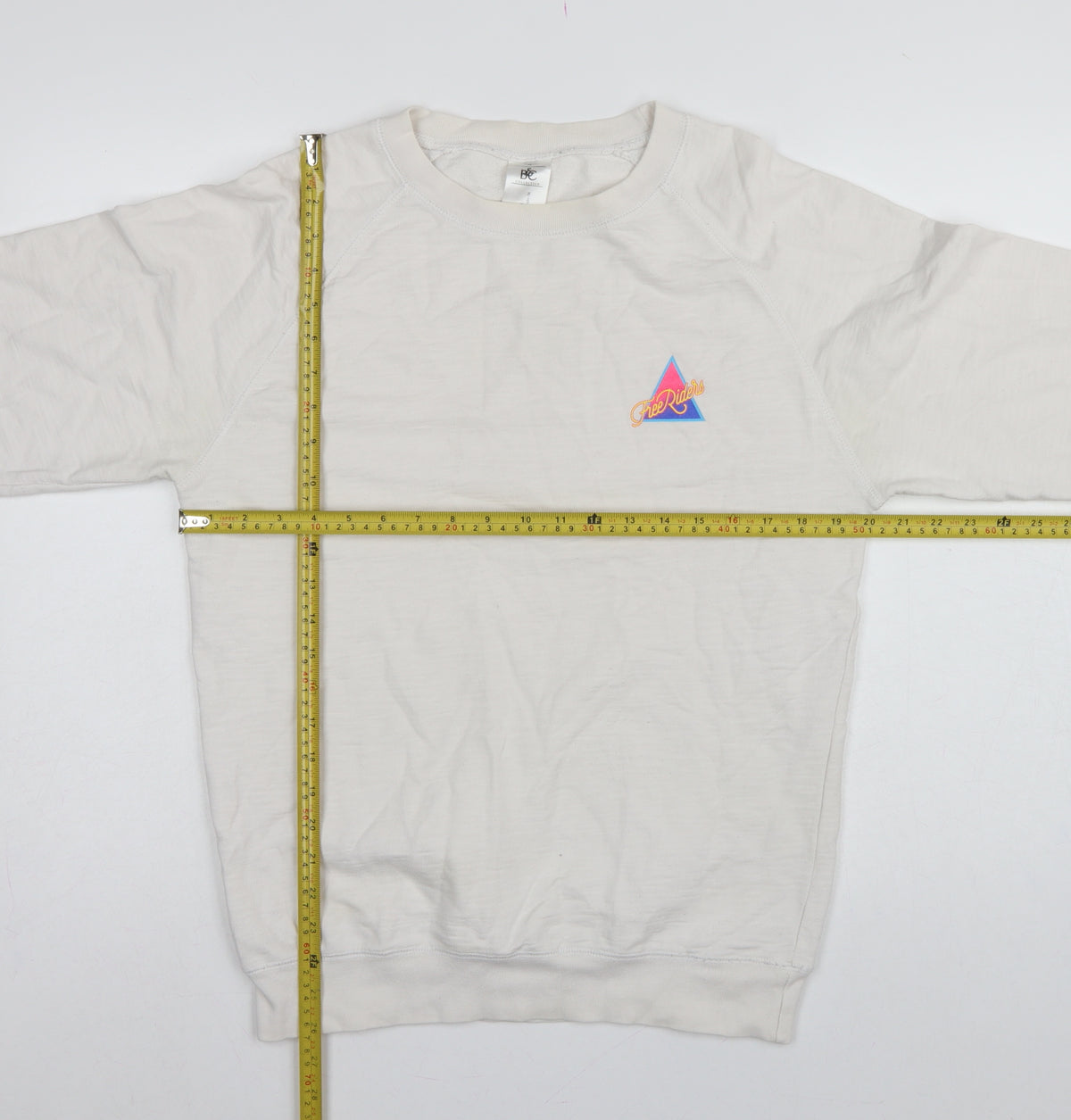 B&C Collection Men’s Ivory M Free Riders Graphic Crew Neck Sweatshirt