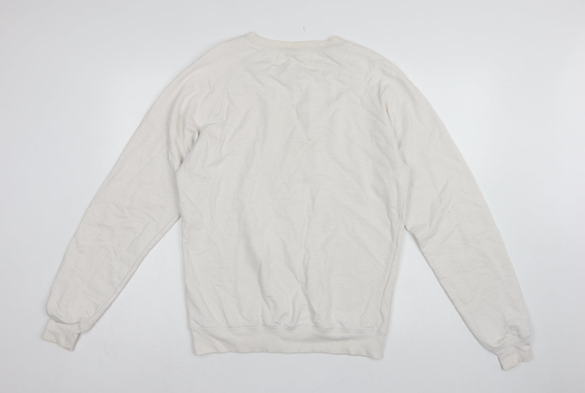 B&C Collection Men’s Ivory M Free Riders Graphic Crew Neck Sweatshirt