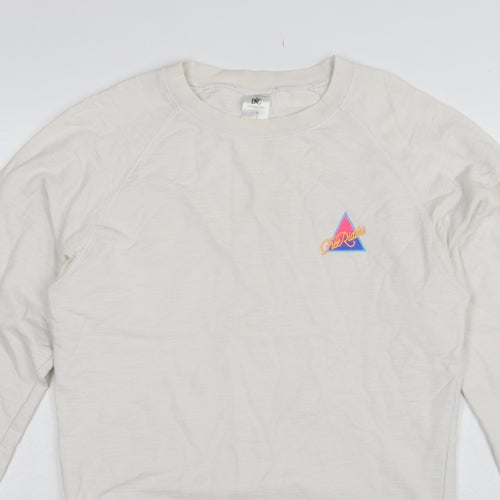 B&C Collection Men’s Ivory M Free Riders Graphic Crew Neck Sweatshirt