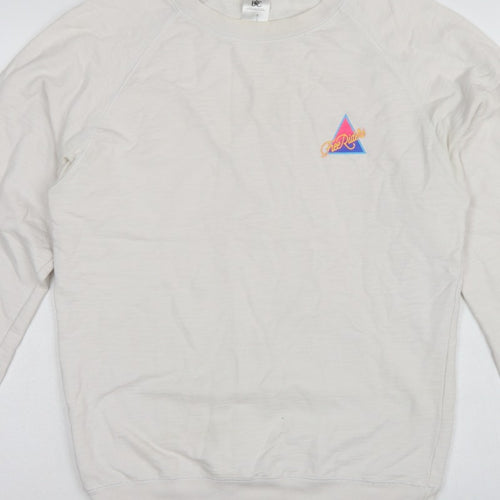 B&C Collection Men’s Ivory M Free Riders Graphic Crew Neck Sweatshirt