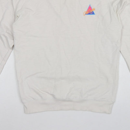 B&C Collection Men’s Ivory M Free Riders Graphic Crew Neck Sweatshirt