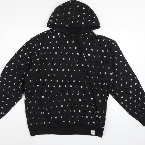 Nicce London Men’s Black XL Logo Print Pullover Hoodie