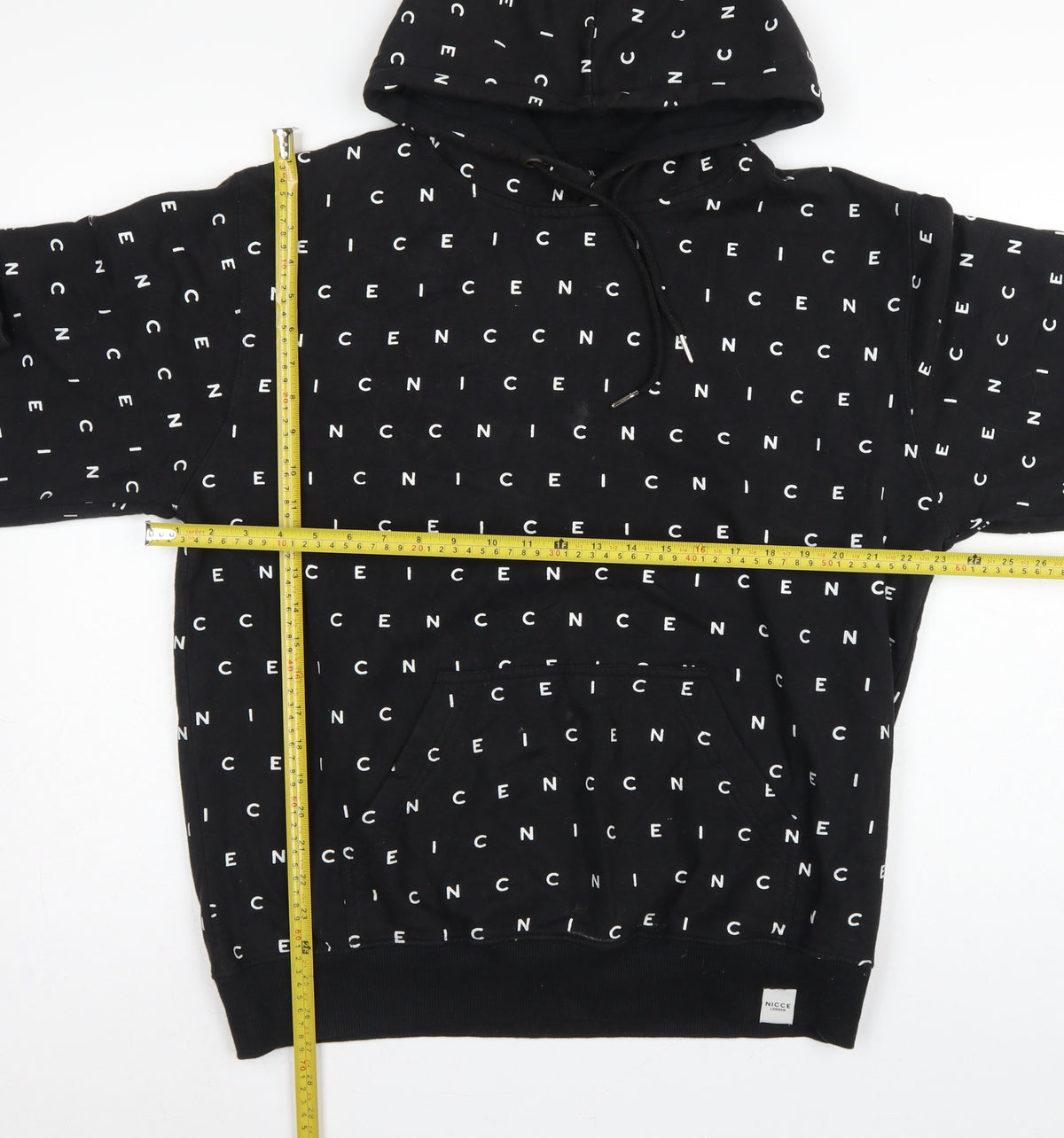 Nicce London Men’s Black XL Logo Print Pullover Hoodie