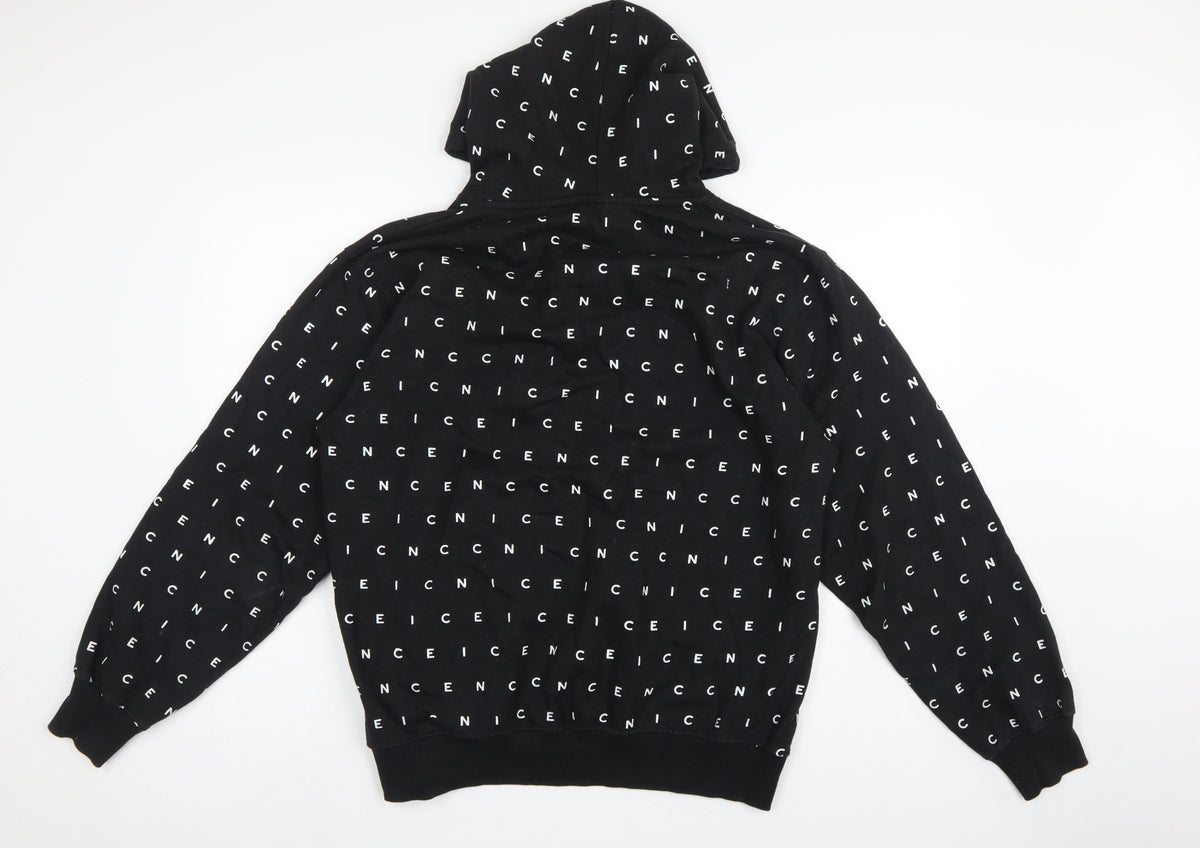 Nicce London Men’s Black XL Logo Print Pullover Hoodie