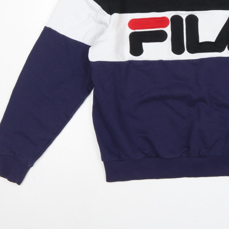 Fila Men’s Multicoloured L Pullover Logo Colour Block Sweatshirt