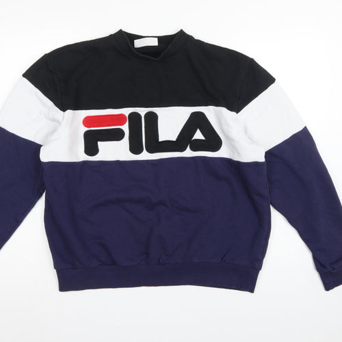 Fila Men’s Multicoloured L Pullover Logo Colour Block Sweatshirt