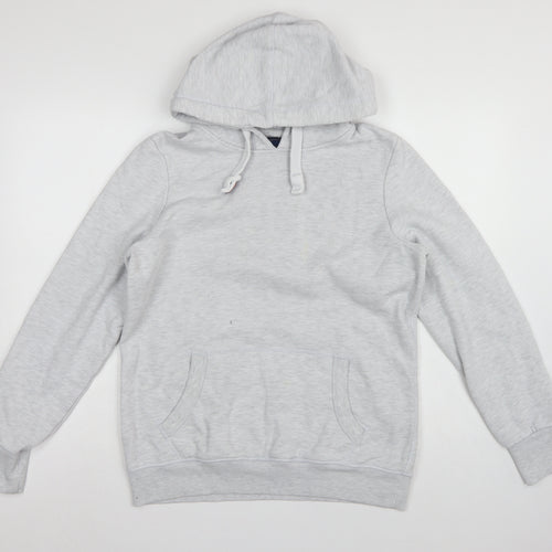 Superdry Women Grey Size 14 Pullover Hoodie Fleece Kangaroo Pocket