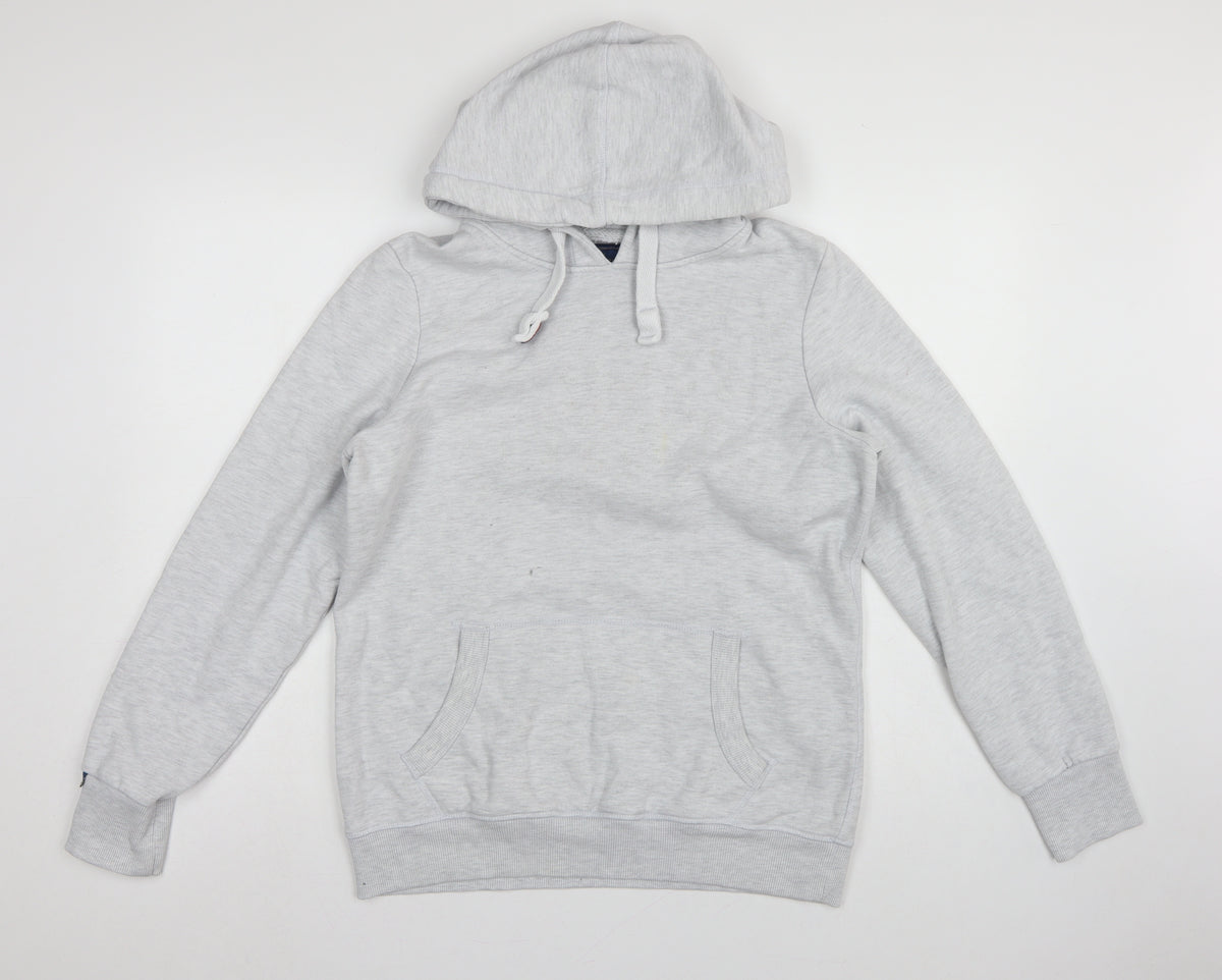 Superdry Women Grey Size 14 Pullover Hoodie Fleece Kangaroo Pocket