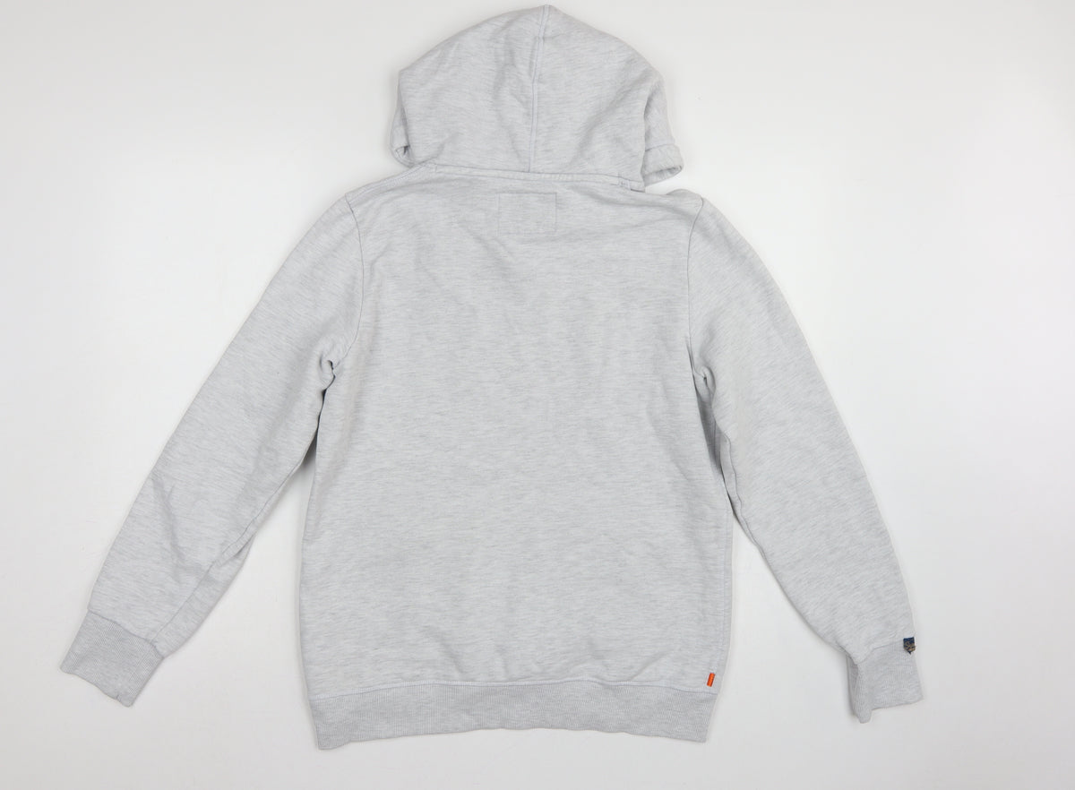 Superdry Women Grey Size 14 Pullover Hoodie Fleece Kangaroo Pocket