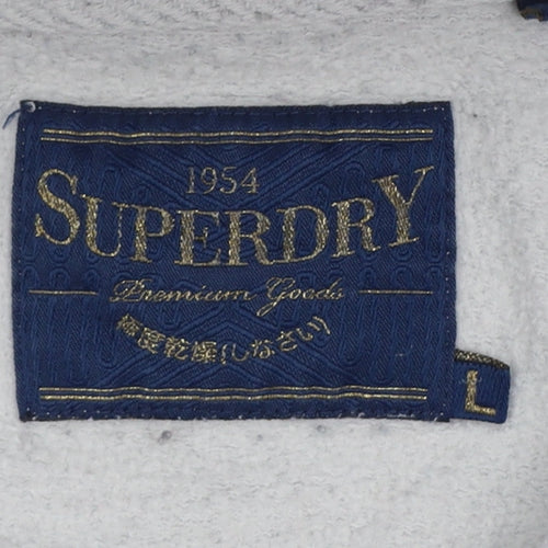 Superdry Women Grey Size 14 Pullover Hoodie Fleece Kangaroo Pocket