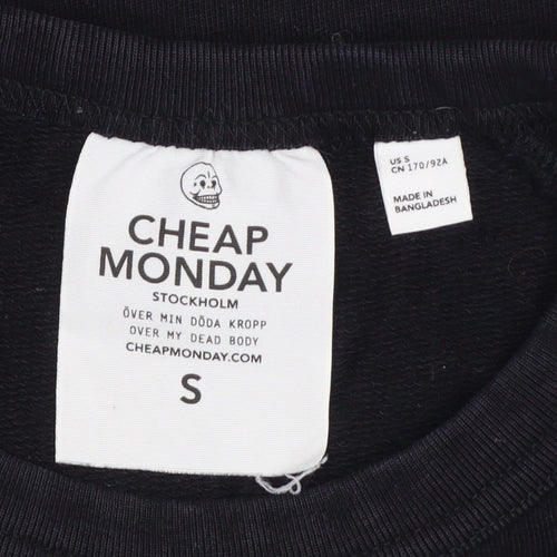 Cheap Monday Women’s Black S Logo Graphic Raglan Sweatshirt