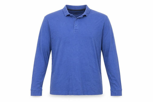 James Pringle Men’s Blue Cotton Long Sleeve Polo Shirt Medium