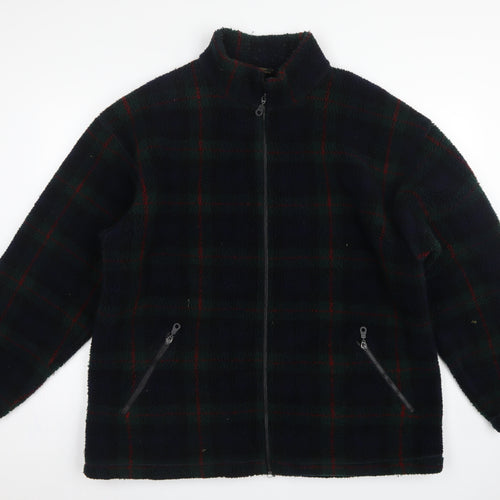 St Michael Marks & Spencer Men's Green Check Fleece Jacket XL