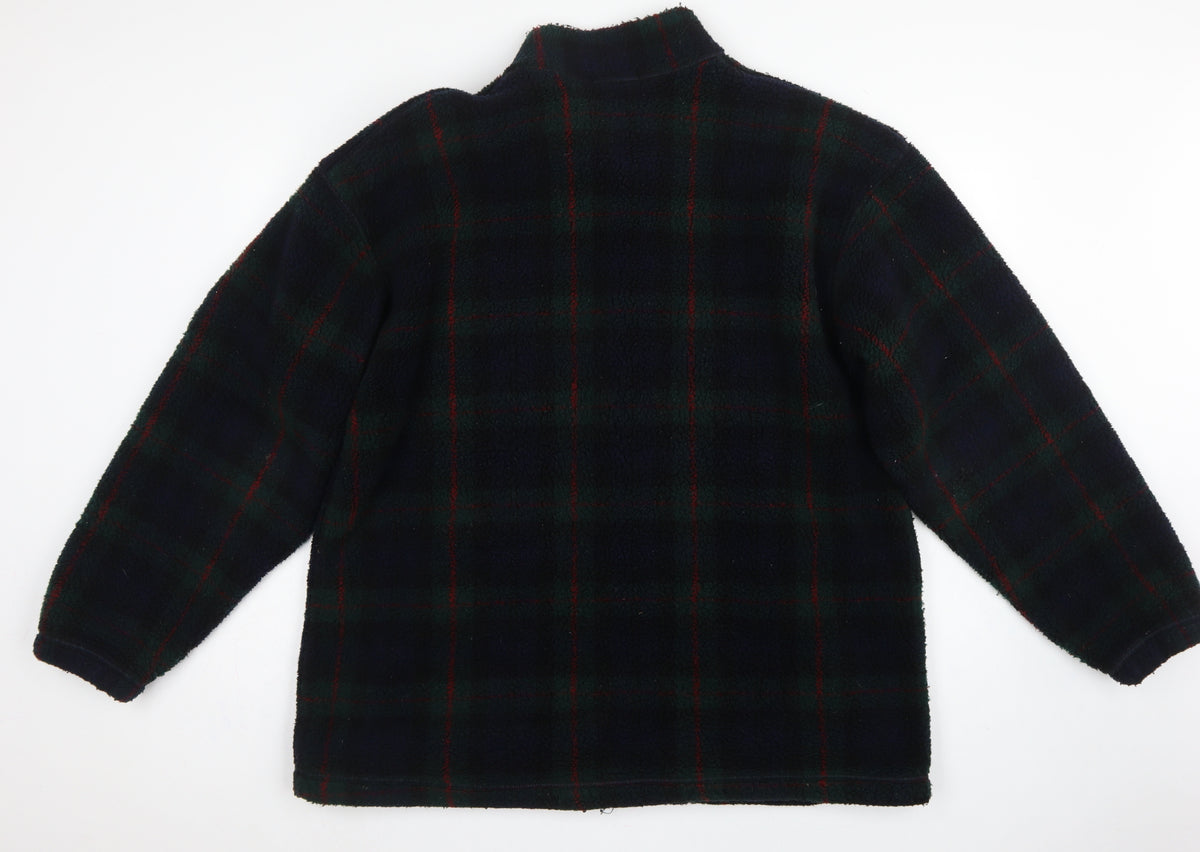 St Michael Marks & Spencer Men's Green Check Fleece Jacket XL