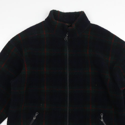 St Michael Marks & Spencer Men's Green Check Fleece Jacket XL