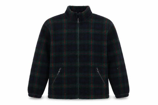 St Michael Marks & Spencer Men's Green Check Fleece Jacket XL
