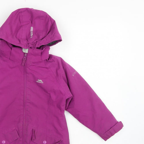 Trespass Girls Purple 3-4 Years Parka Coat Waterproof Hooded Fleece Lined