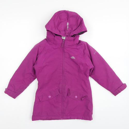 Trespass Girls Purple 3-4 Years Parka Coat Waterproof Hooded Fleece Lined
