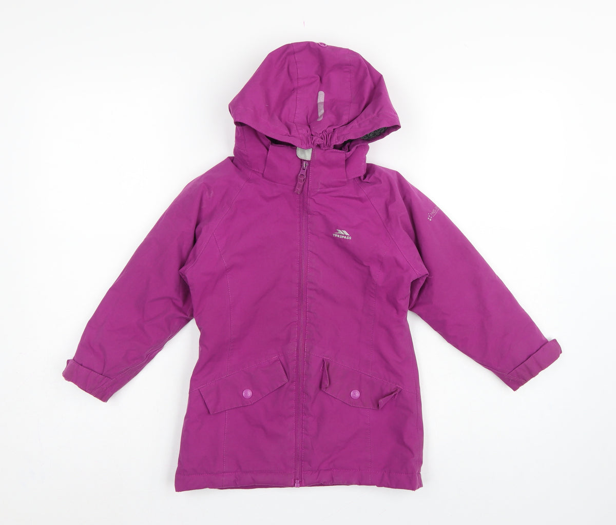 Trespass Girls Purple 3-4 Years Parka Coat Waterproof Hooded Fleece Lined