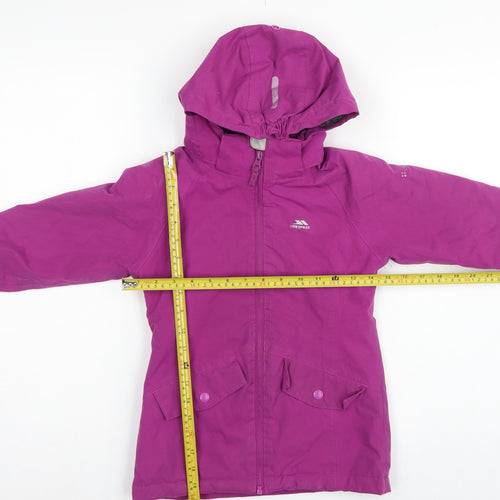Trespass Girls Purple 3-4 Years Parka Coat Waterproof Hooded Fleece Lined