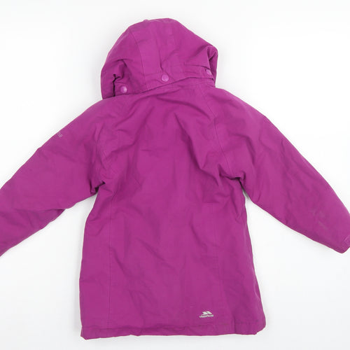 Trespass Girls Purple 3-4 Years Parka Coat Waterproof Hooded Fleece Lined