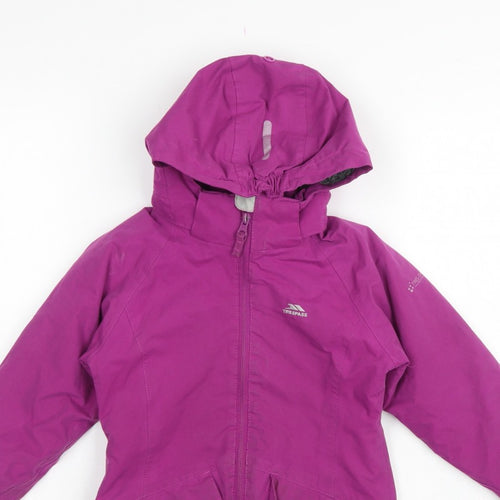 Trespass Girls Purple 3-4 Years Parka Coat Waterproof Hooded Fleece Lined