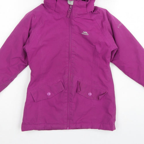 Trespass Girls Purple 3-4 Years Parka Coat Waterproof Hooded Fleece Lined