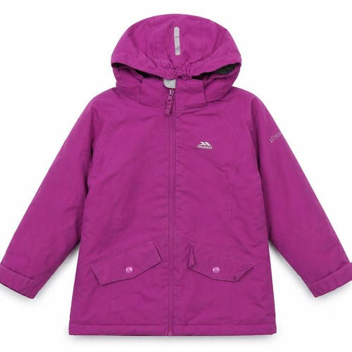 Trespass Girls Purple 3-4 Years Parka Coat Waterproof Hooded Fleece Lined