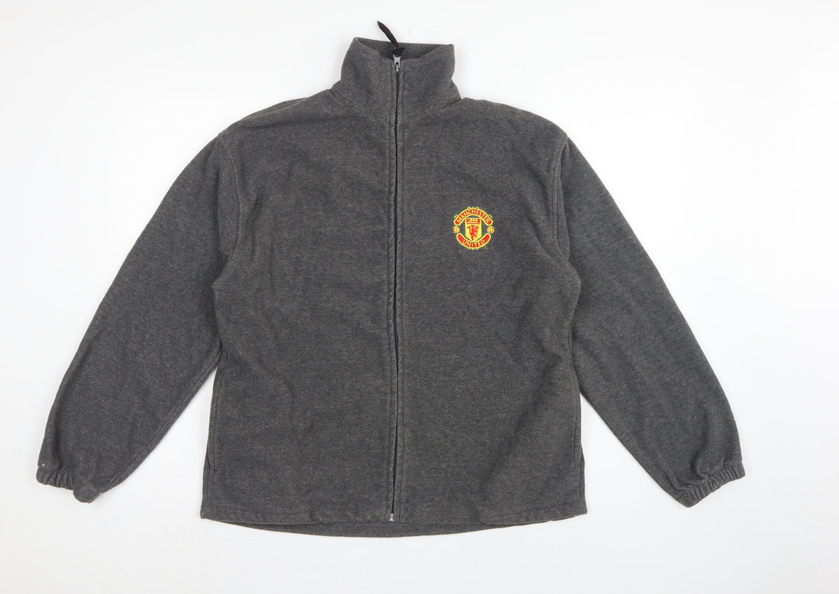 Manchester United Men’s Grey S Fleece Full Zip Football Jacket
