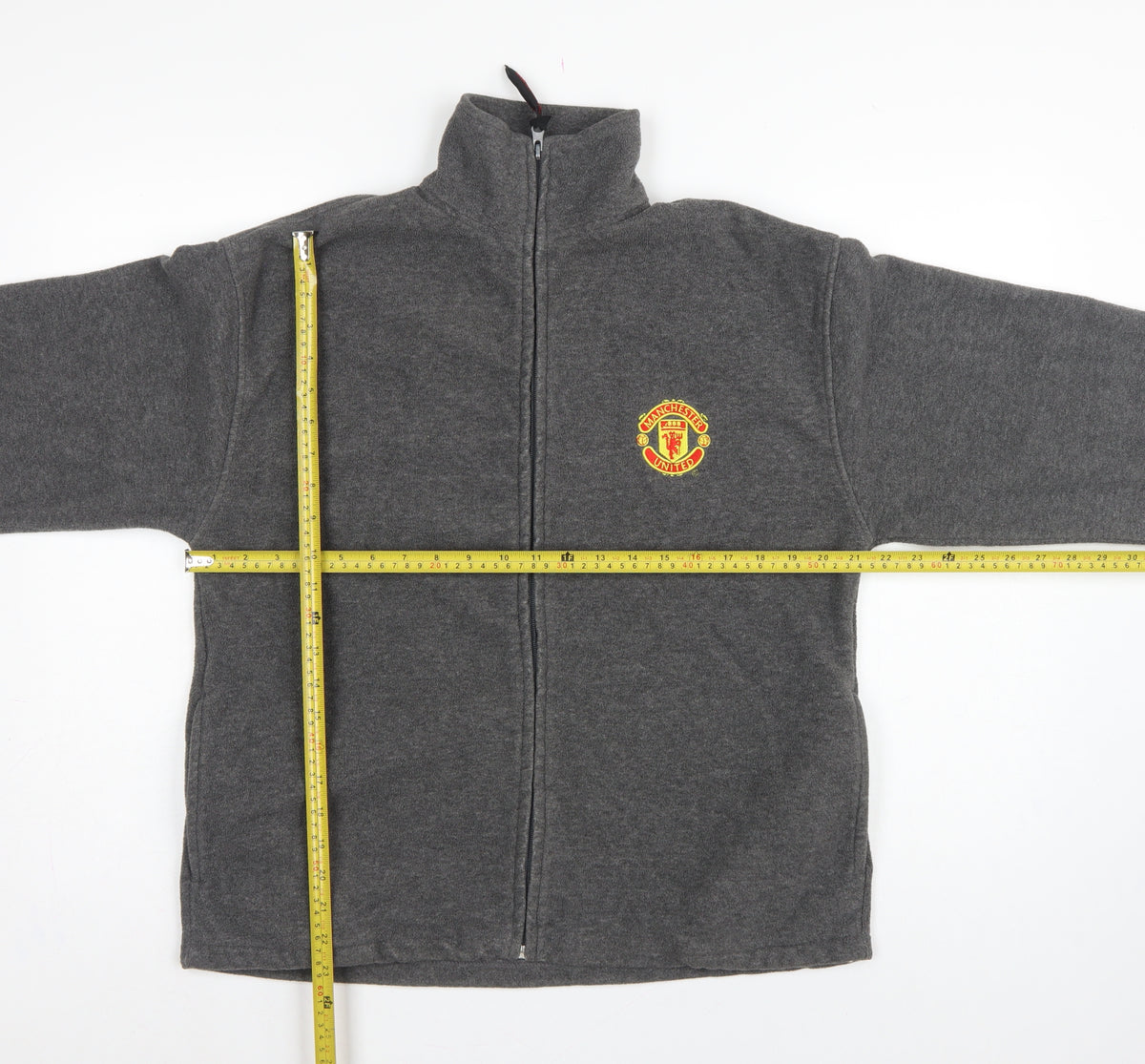 Manchester United Men’s Grey S Fleece Full Zip Football Jacket
