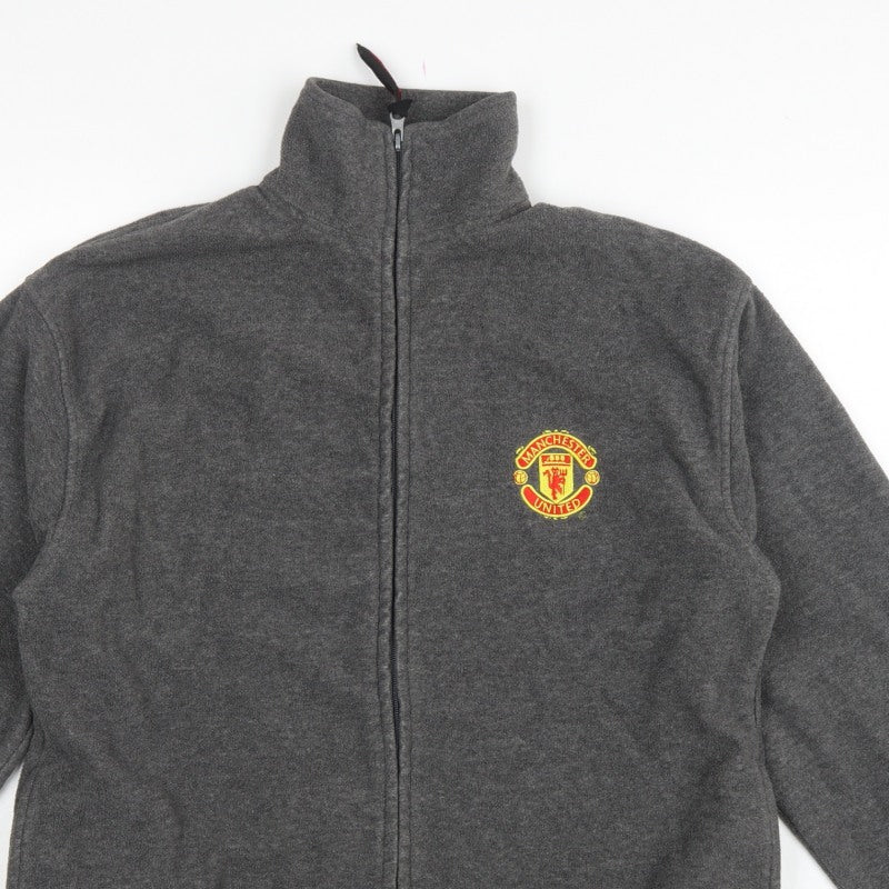 Manchester United Men’s Grey S Fleece Full Zip Football Jacket