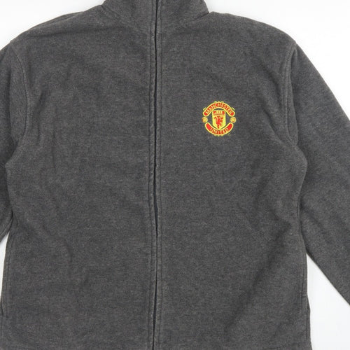 Manchester United Men’s Grey S Fleece Full Zip Football Jacket