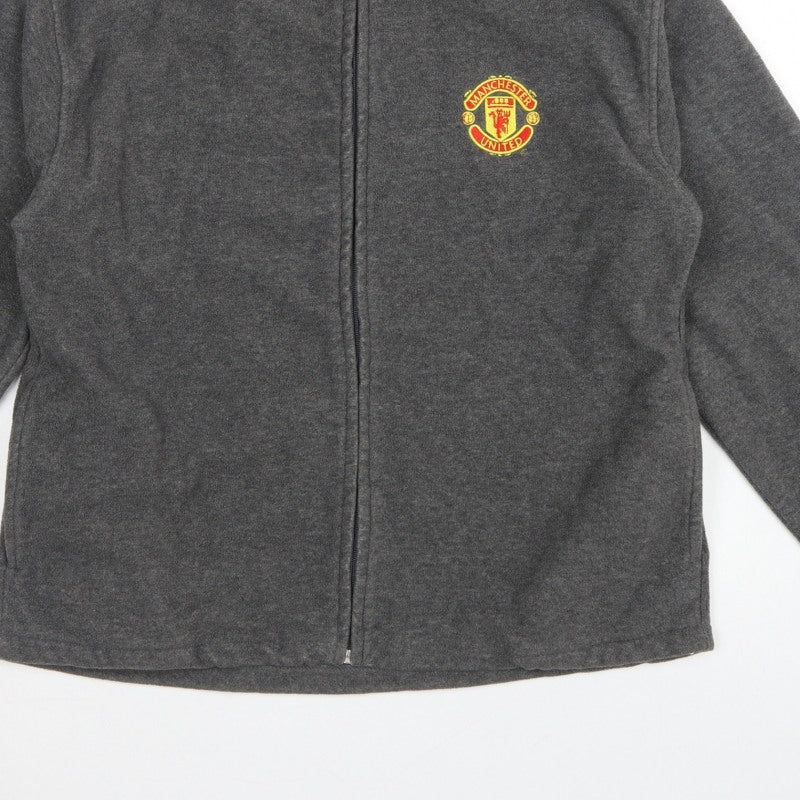 Manchester United Men’s Grey S Fleece Full Zip Football Jacket