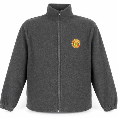 Manchester United Men’s Grey S Fleece Full Zip Football Jacket