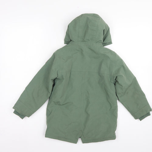 Next Boys Green Parka Coat 5-6 Years Hooded Fleece Lined Winter Jacket