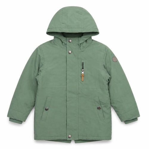 Next Boys Green Parka Coat 5-6 Years Hooded Fleece Lined Winter Jacket