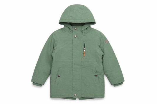 Next Boys Green Parka Coat 5-6 Years Hooded Fleece Lined Winter Jacket