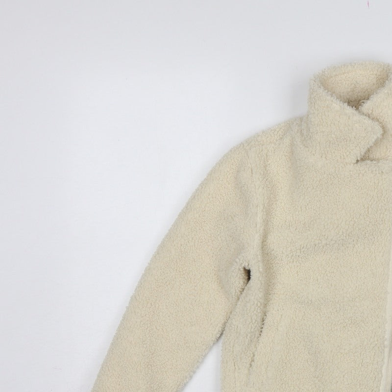 Additional view of Threadgirls girls’ ivory 7-8 years teddy fleece zip jacket collared