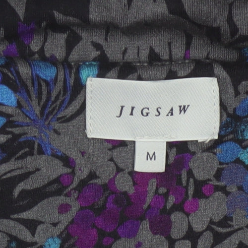 Jigsaw Women’s Black Floral UK 12 Knee Length Pencil Dress