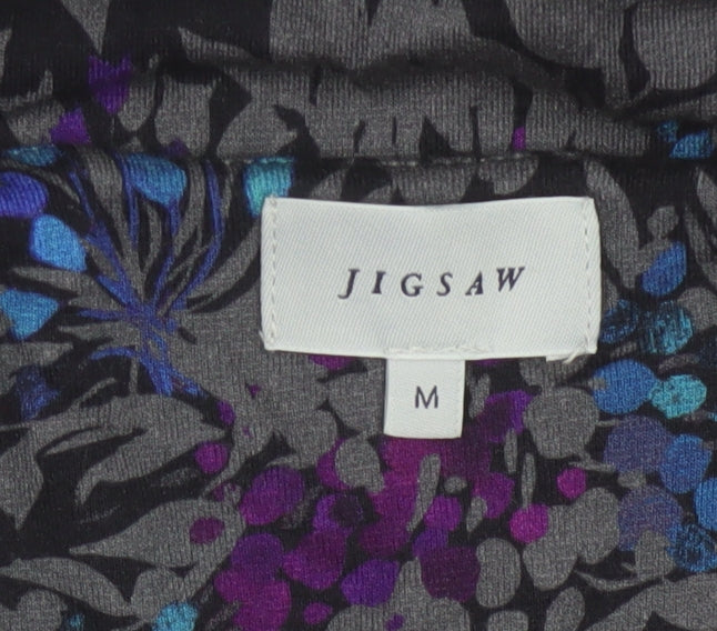 Jigsaw Women’s Black Floral UK 12 Knee Length Pencil Dress
