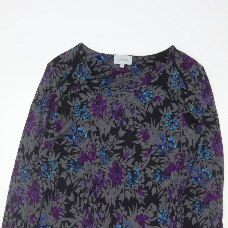 Jigsaw Women’s Black Floral UK 12 Knee Length Pencil Dress
