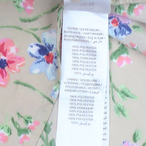 New Look Women’s Beige Floral Petite 10 Sleeveless A-Line Dress