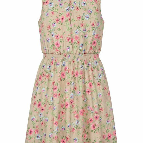 New Look Women’s Beige Floral Petite 10 Sleeveless A-Line Dress