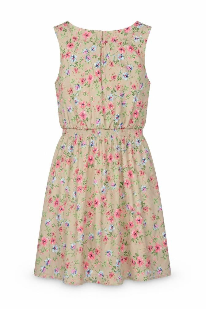 New Look Women’s Beige Floral Petite 10 Sleeveless A-Line Dress