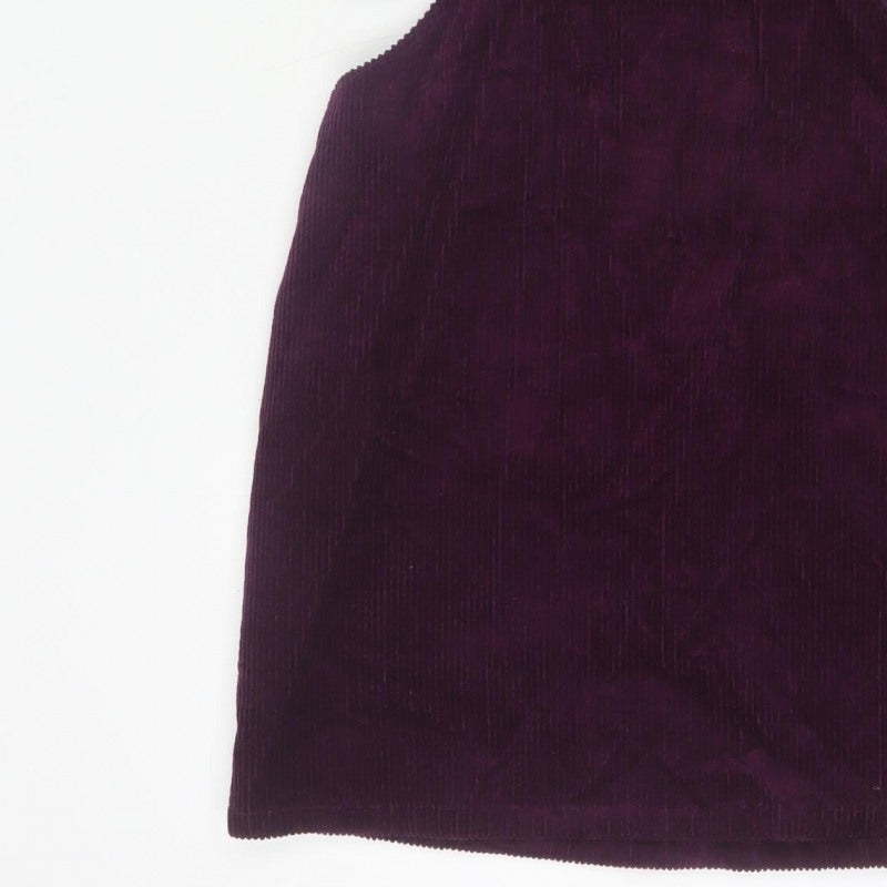 Denim & Co Women Purple UK 12 Bodycon Corduroy Cut Out Mini Dress