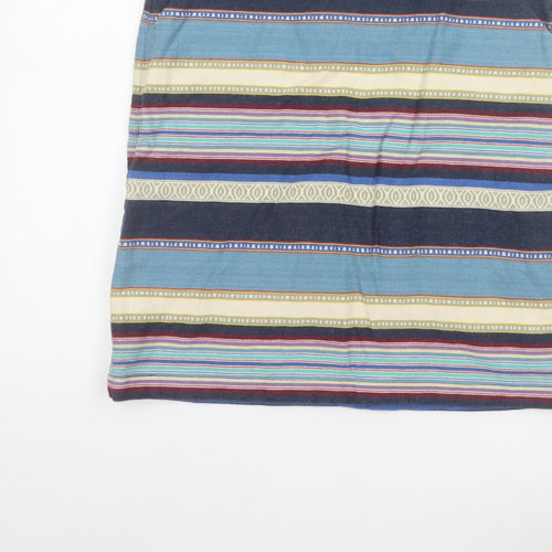 White Stuff Women Multicoloured UK 10 Striped Pencil Knee Skirt Pockets