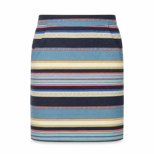 White Stuff Women Multicoloured UK 10 Striped Pencil Knee Skirt Pockets