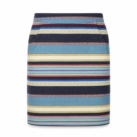 White Stuff Women Multicoloured UK 10 Striped Pencil Knee Skirt Pockets
