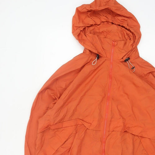 H&M Sport Womens Orange UK 16 Hooded Windbreaker Lightweight Jacket